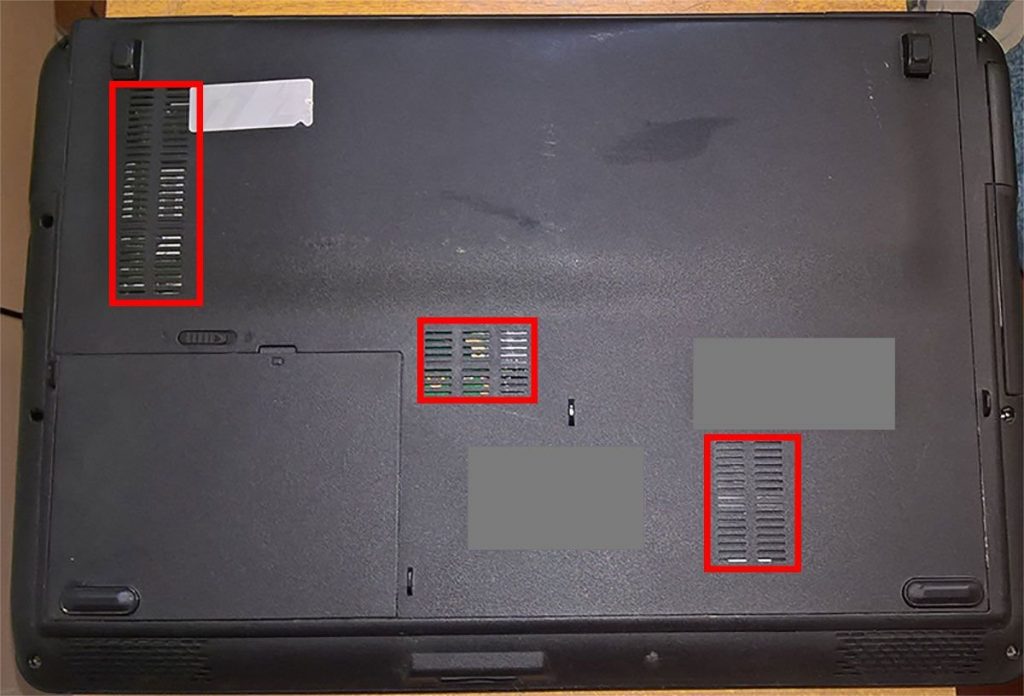 Ventilation holes in the laptop